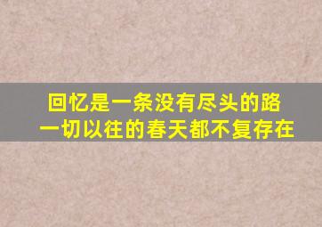 回忆是一条没有尽头的路 一切以往的春天都不复存在